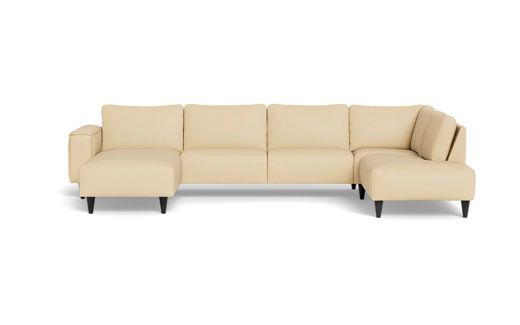 Solution 2701 sofa med chaiselong og open end - Semianilin/spalt læder - Sand - Venstrevendt