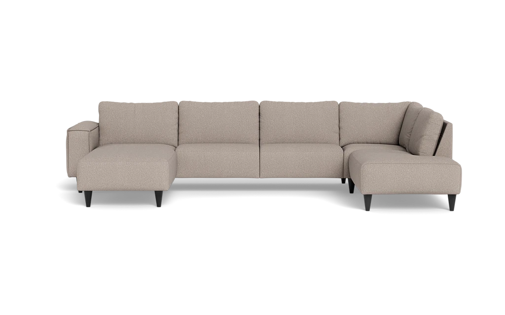 Solution 2701 sofa med chaiselong og open end - Brego stof - Light Brown - Venstrevendt
