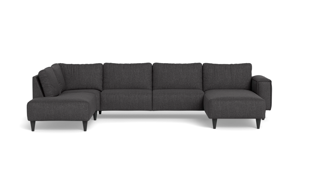Solution 2701 sofa med chaiselong og open end - Vila stof - Dark Grey - Højrevendt