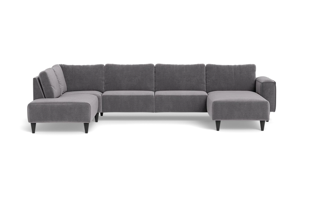 Solution 2701 sofa med chaiselong og open end - Adore velour - Dolphin - Højrevendt