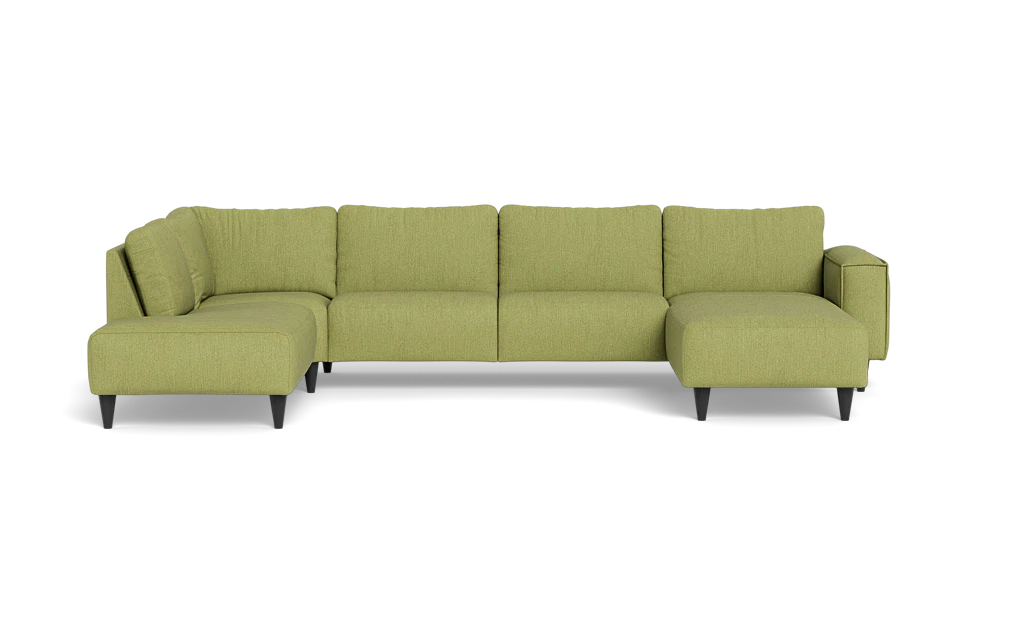 Solution 2701 sofa med chaiselong og open end - Vila stof - Green - Højrevendt