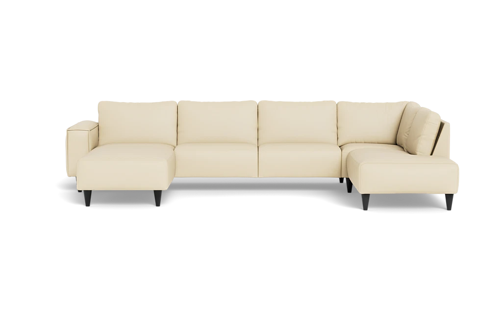Solution 2701 sofa med chaiselong og open end - Soleda/spalt læder - Latte - Venstrevendt