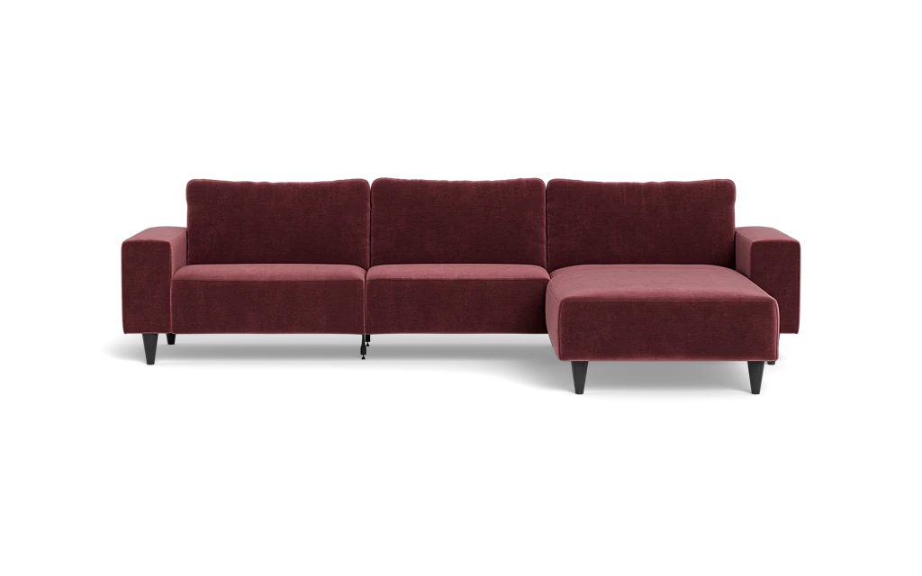 Solution 2701 sofa med chaiselong - Adore velour - Wine Red - Højrevendt