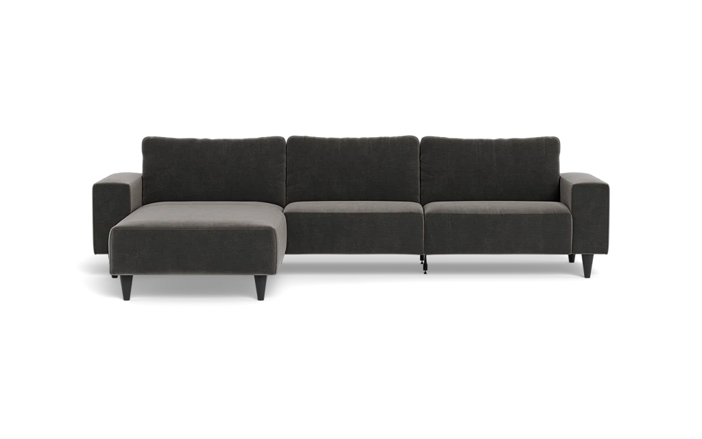 Solution 2701 sofa med chaiselong - Adore velour - Dark Grey - Venstrevendt