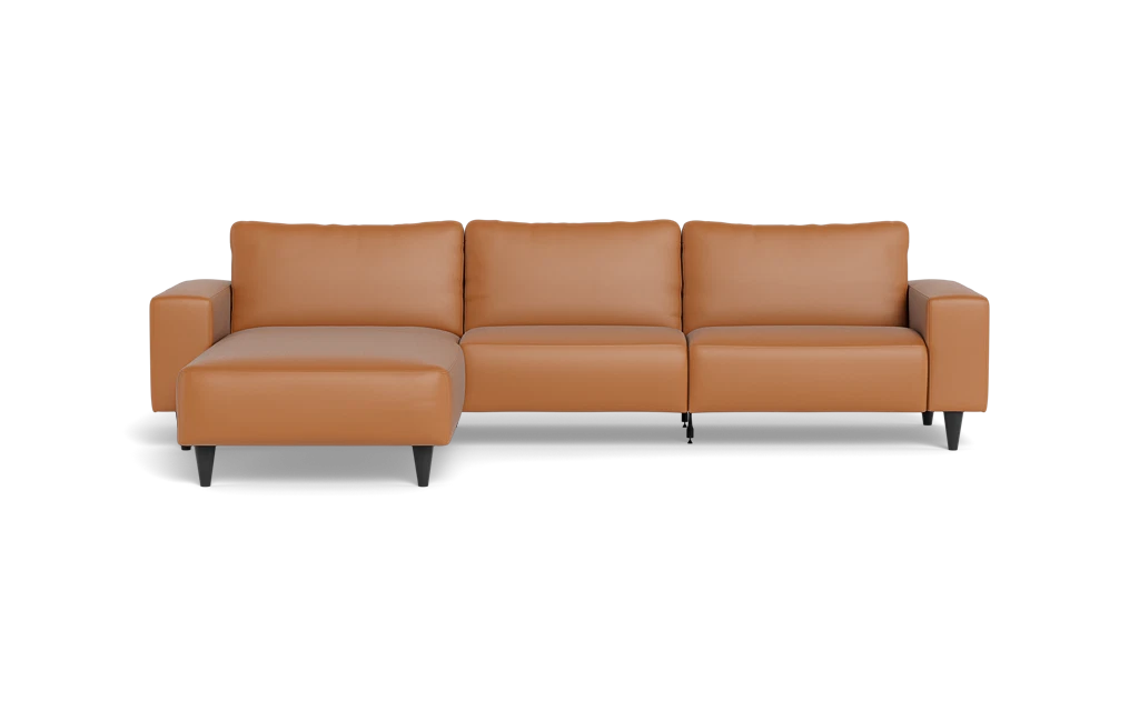 Solution 2701 sofa med chaiselong - Semianilin/spalt læder - Light Cognac - Venstrevendt