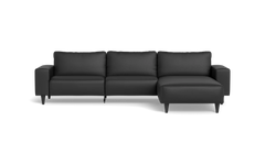 Solution 2701 sofa med chaiselong - Soleda/spalt læder - Black - Højrevendt