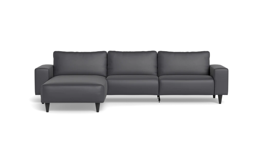 Solution 2701 sofa med chaiselong - Semianilin/spalt læder - Anthracite - Venstrevendt