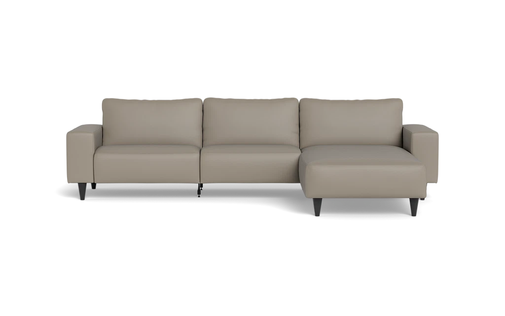 Solution 2701 sofa med chaiselong - Semianilin/spalt læder - Light Grey - Højrevendt
