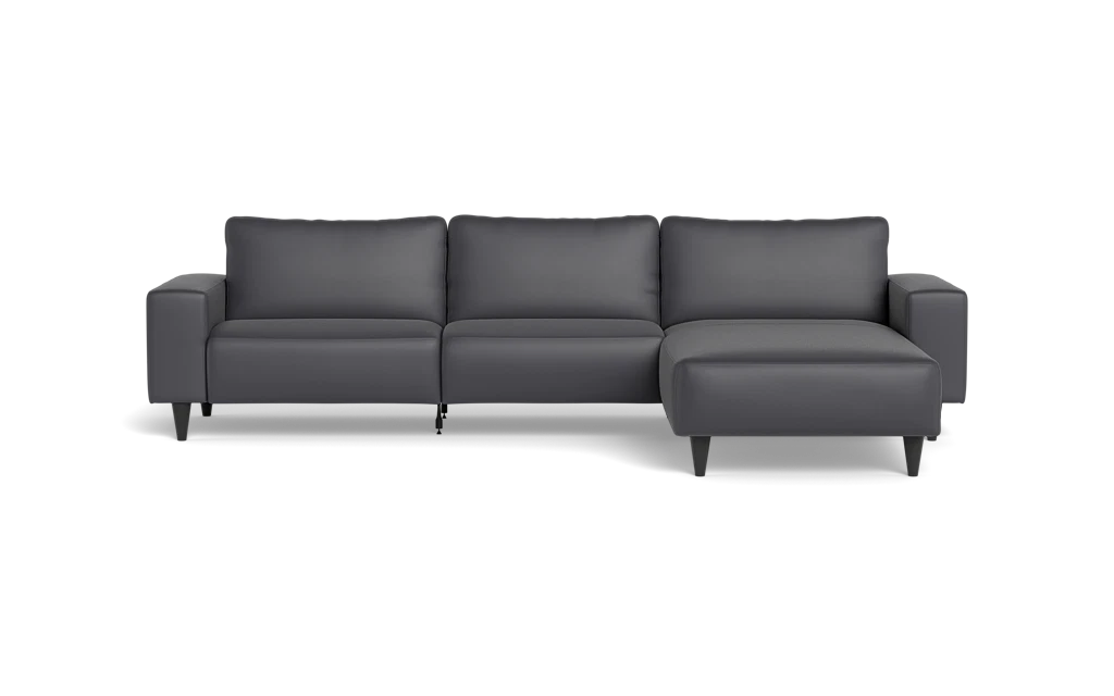 Solution 2701 sofa med chaiselong - Semianilin/spalt læder - Anthracite - Højrevendt