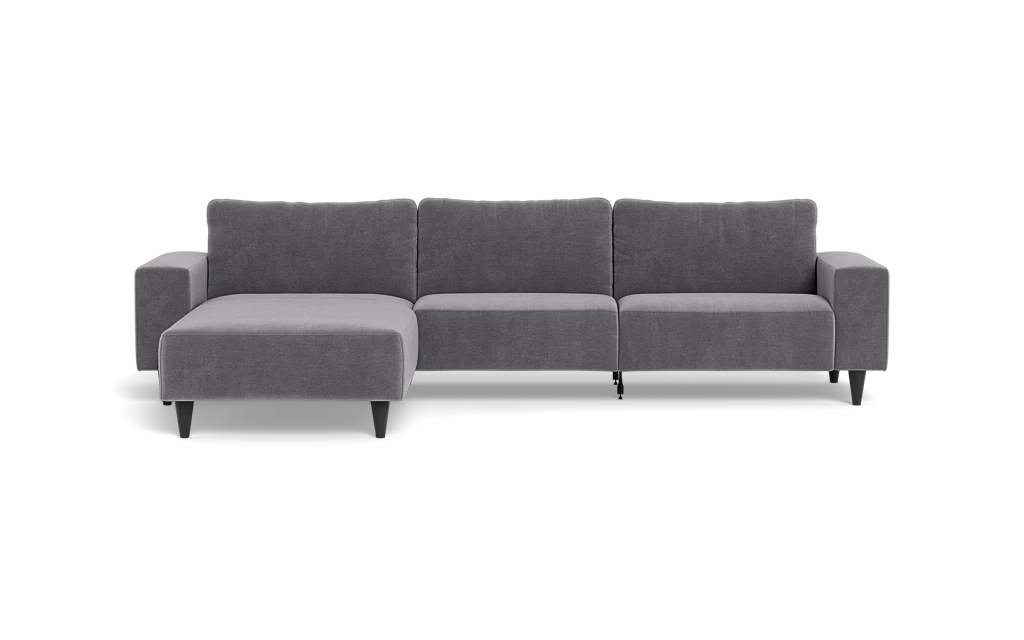 Solution 2701 sofa med chaiselong - Adore velour - Dolphin - Venstrevendt