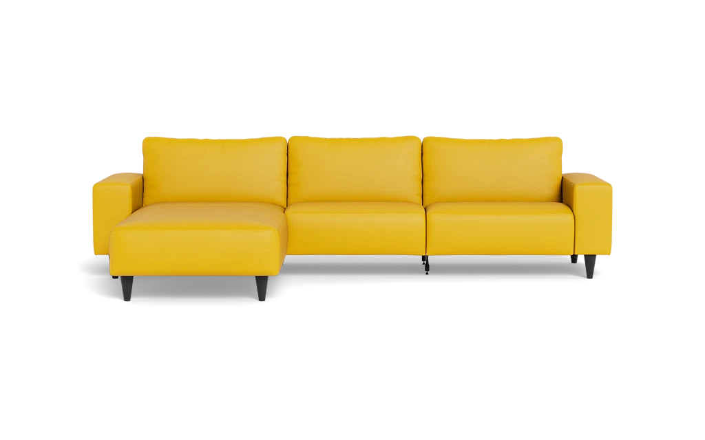 Solution 2701 sofa med chaiselong - Soleda/spalt læder - Yellow - Venstrevendt