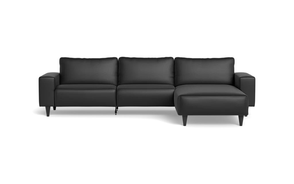 Solution 2701 sofa med chaiselong - Anilux læder - Black - Højrevendt