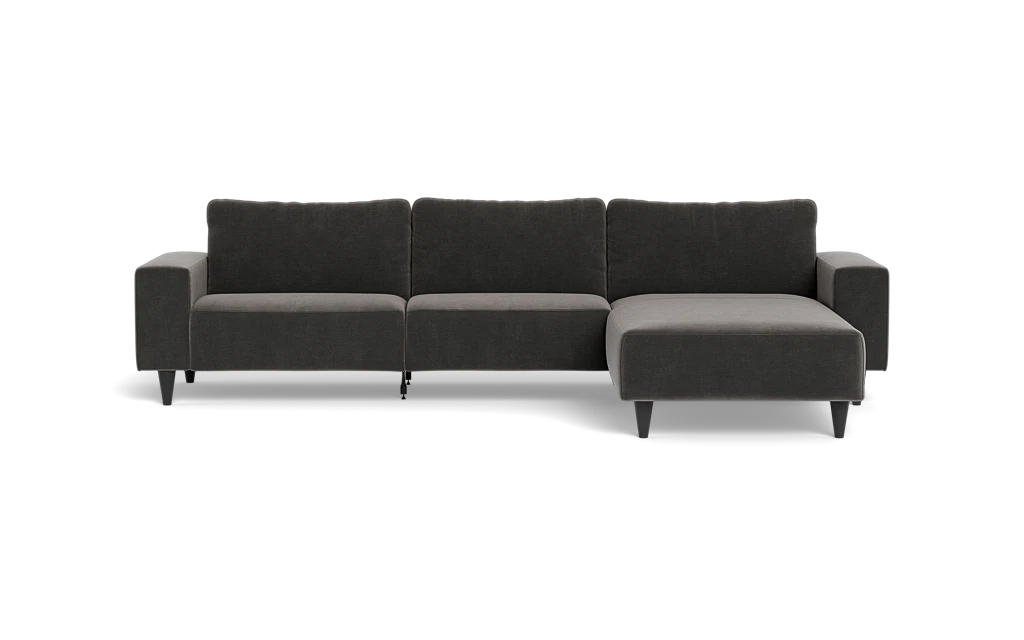 Solution 2701 sofa med chaiselong - Adore velour - Dark Grey - Højrevendt