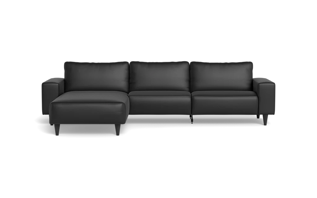 Solution 2701 sofa med chaiselong - Anilux læder - Black - Venstrevendt