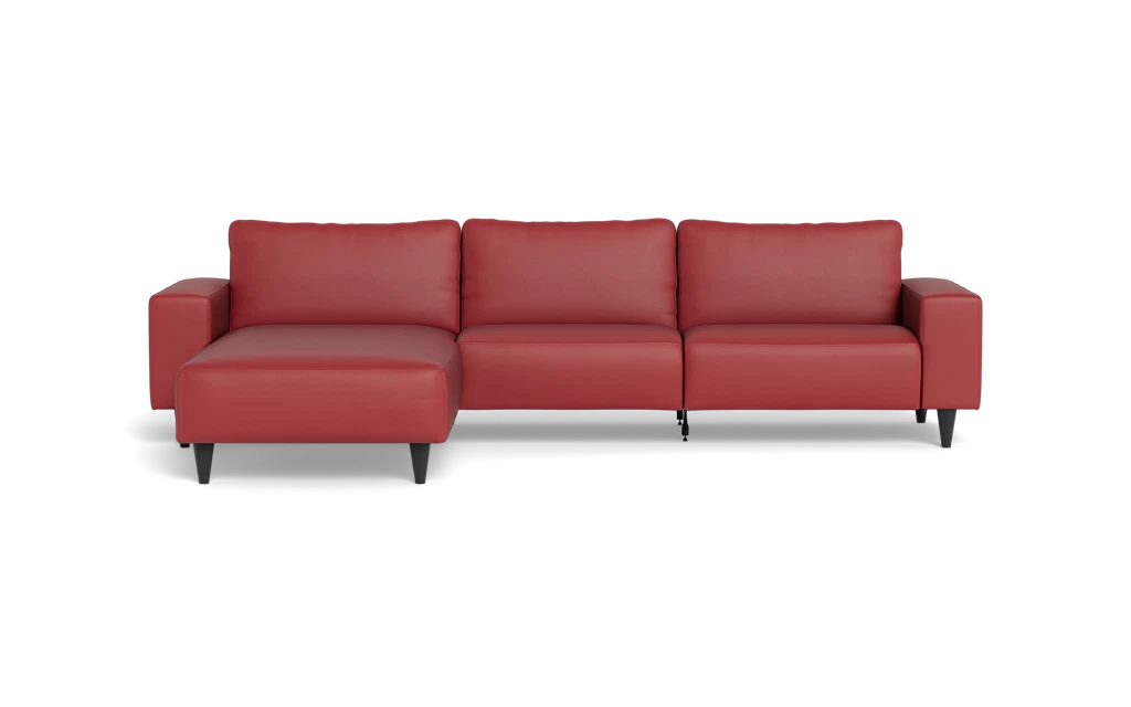Solution 2701 sofa med chaiselong - Soleda/spalt læder - Red - Venstrevendt