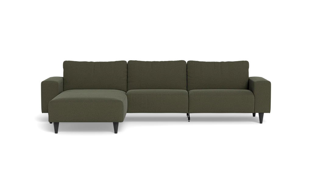 Solution 2701 sofa med chaiselong - Bloq stof - Forrest - Venstrevendt