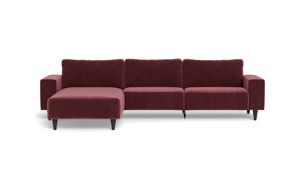Solution 2701 sofa med chaiselong - Adore velour - Wine Red - Venstrevendt