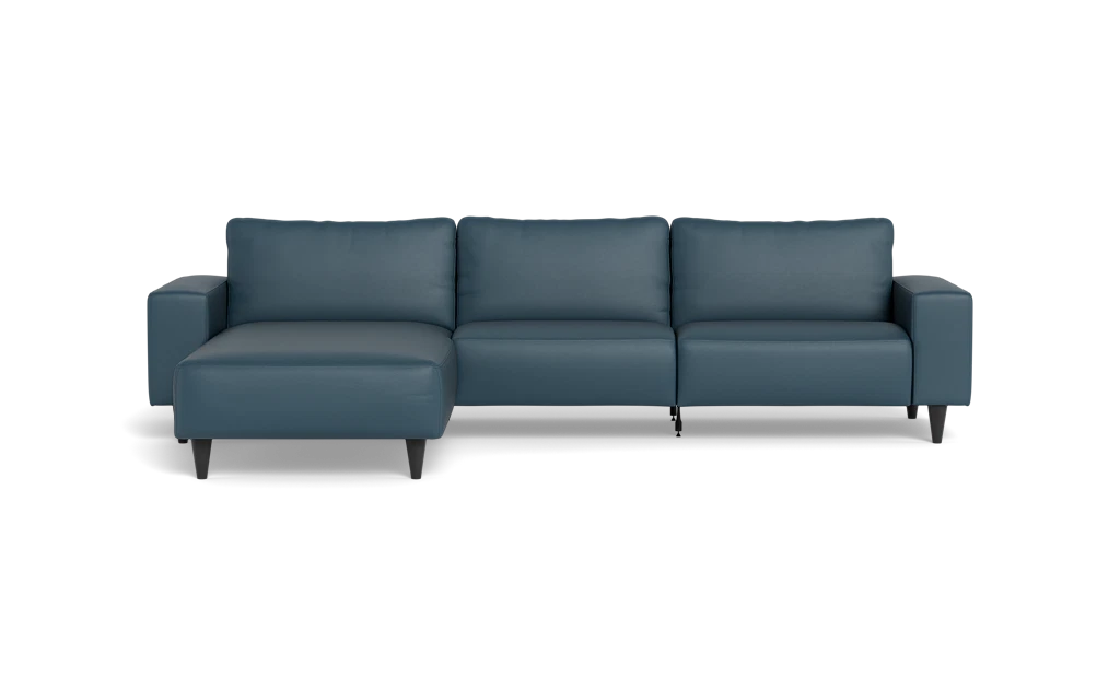 Solution 2701 sofa med chaiselong - Soleda/spalt læder - Blue - Venstrevendt