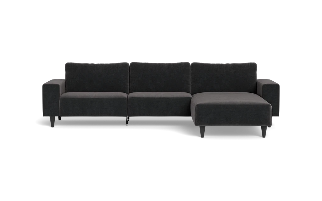 Solution 2701 sofa med chaiselong - Adore velour - Anthracite - Højrevendt