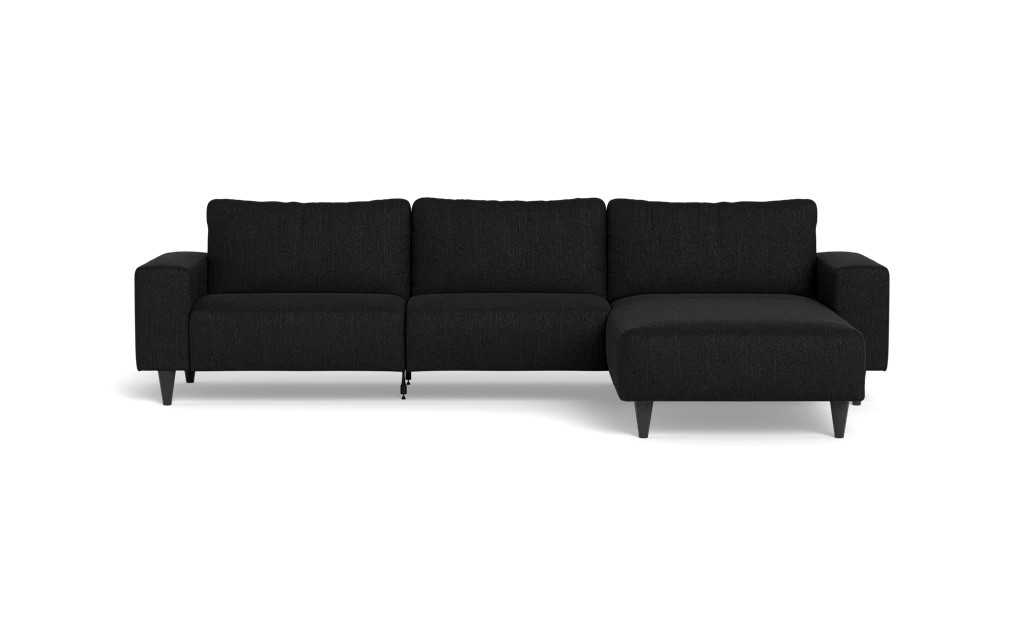 Solution 2701 sofa med chaiselong - Vila stof - Black - Højrevendt