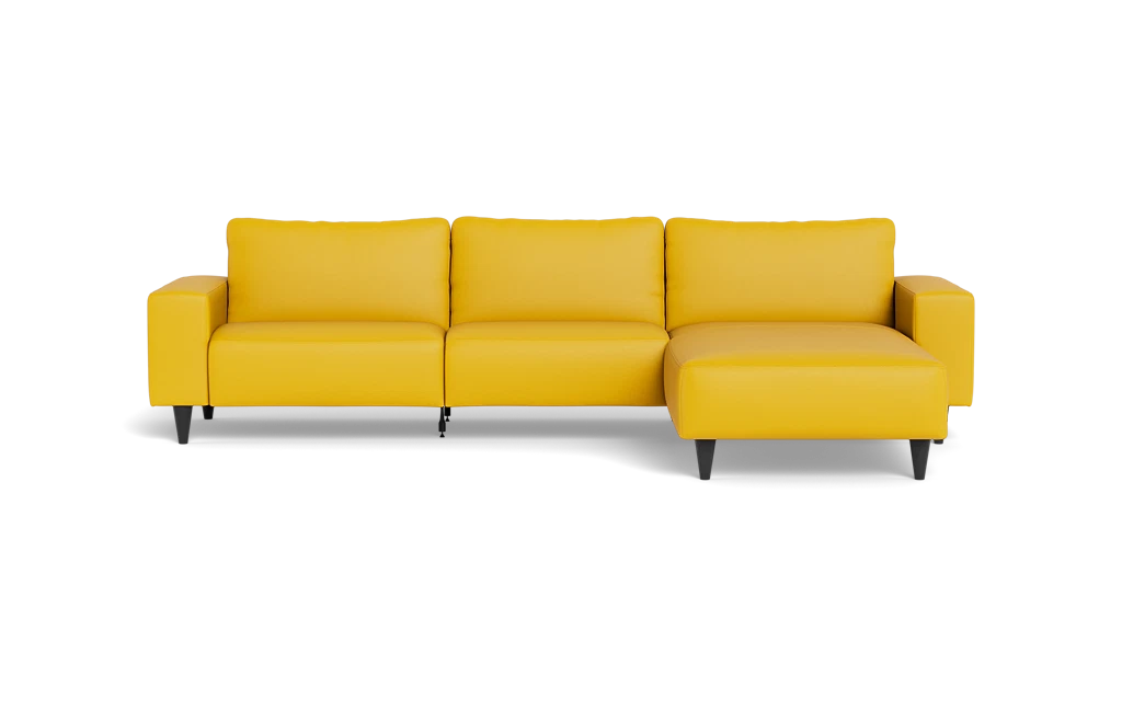 Solution 2701 sofa med chaiselong - Soleda/spalt læder - Yellow - Højrevendt