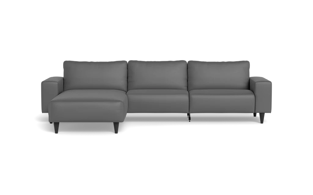 Solution 2701 sofa med chaiselong - Semianilin/spalt læder - Grey - Venstrevendt