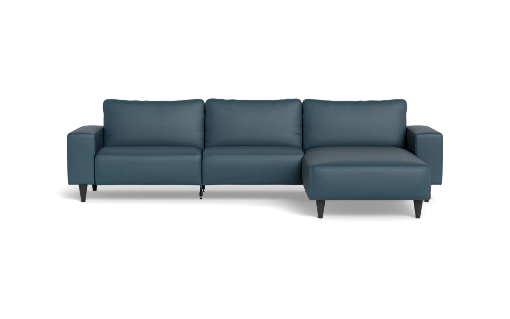 Solution 2701 sofa med chaiselong - Soleda/spalt læder - Blue - Højrevendt