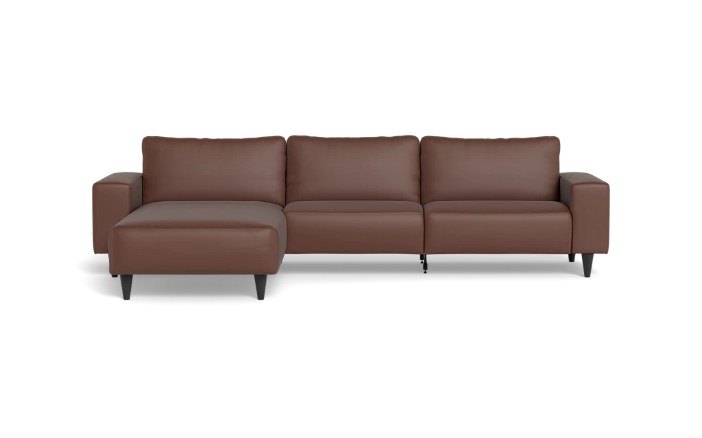 Solution 2701 sofa med chaiselong - Semianilin/spalt læder - Marrone - Venstrevendt