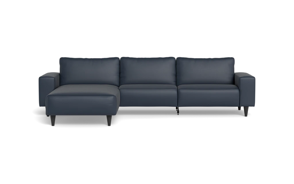 Solution 2701 sofa med chaiselong - Semianilin/spalt læder - Blue - Venstrevendt