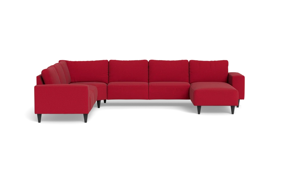 Solution 2701 hjørnesofa med chaiselong - New Ocean stof - Red - Venstrevendt