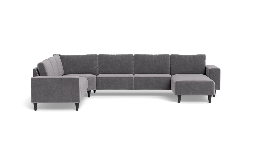 Solution 2701 hjørnesofa med chaiselong - Adore velour - Dolphin - Venstrevendt