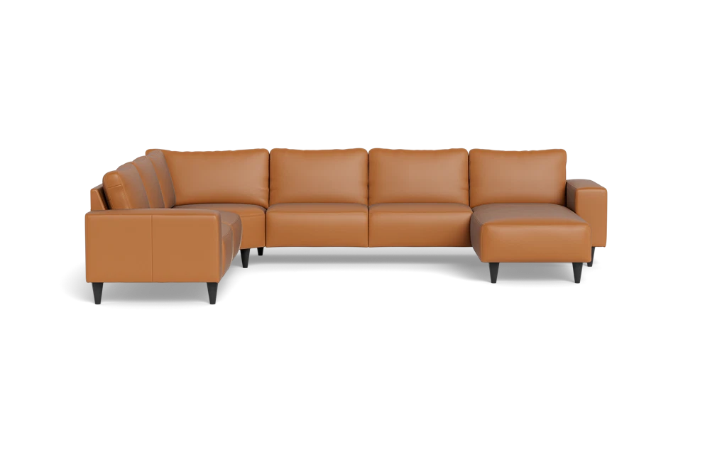 Solution 2701 hjørnesofa med chaiselong - Anilux læder - Brandy - Venstrevendt