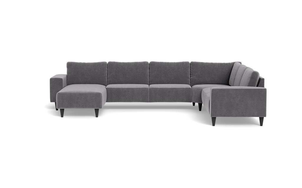 Solution 2701 hjørnesofa med chaiselong - Adore velour - Dolphin - Højrevendt