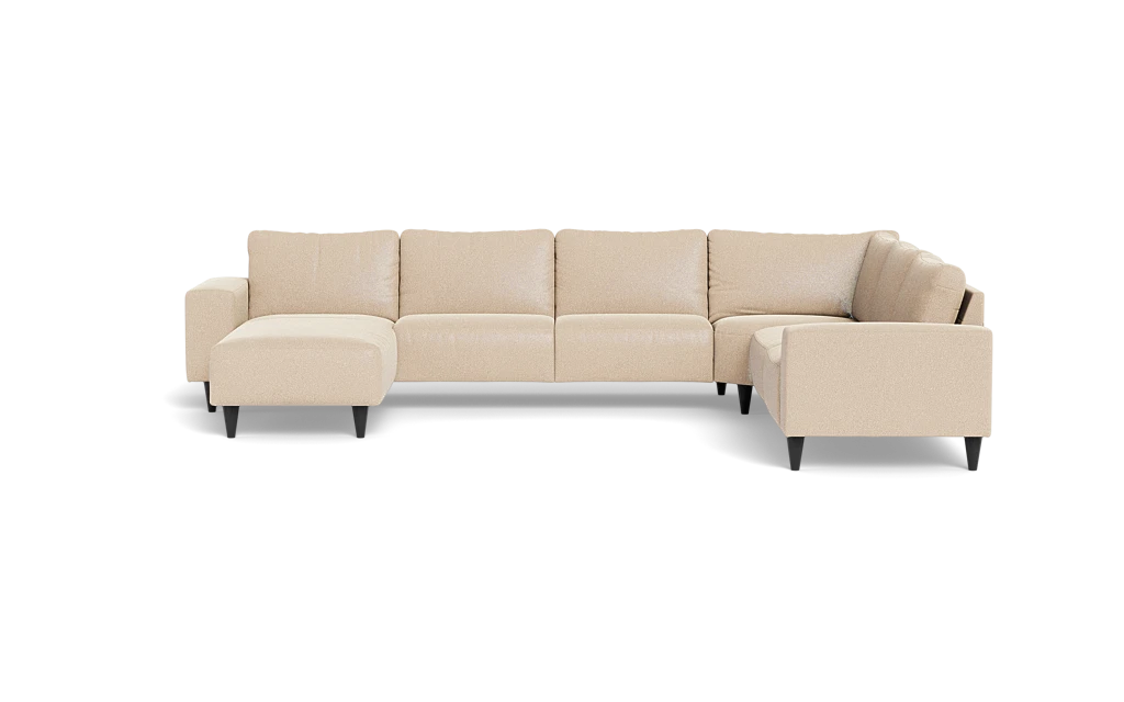 Solution 2701 hjørnesofa med chaiselong - Bloq stof - Beige - Højrevendt
