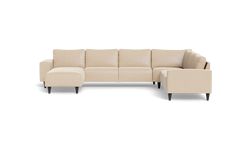 Solution 2701 hjørnesofa med chaiselong - Bloq stof - Beige - Højrevendt
