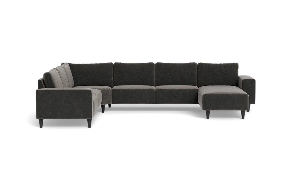 Solution 2701 hjørnesofa med chaiselong - Adore velour - Dark Grey - Venstrevendt