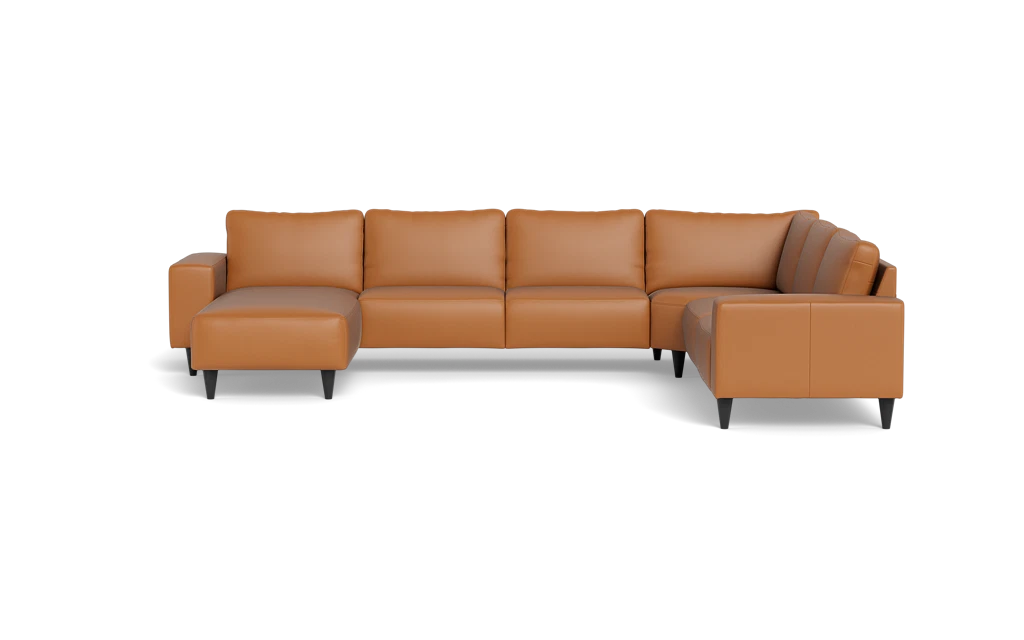 Solution 2701 hjørnesofa med chaiselong - Anilux læder - Brandy - Højrevendt