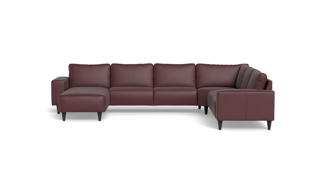 Solution 2701 hjørnesofa med chaiselong - Semianilin/spalt læder - Oxe - Højrevendt