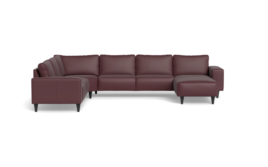 Solution 2701 hjørnesofa med chaiselong - Semianilin/spalt læder - Oxe - Venstrevendt