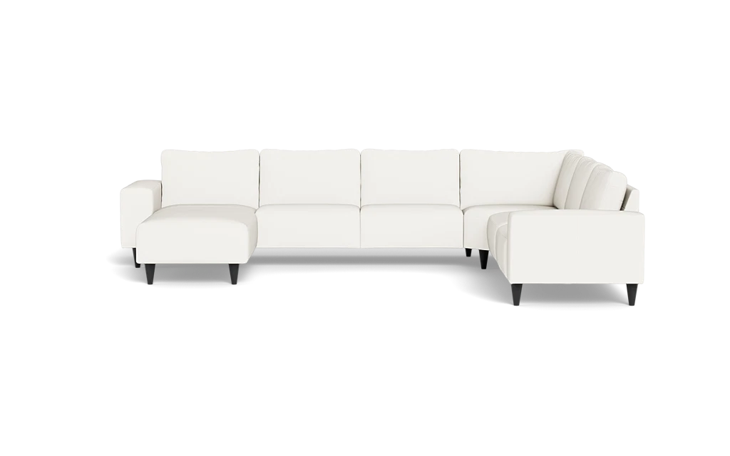 Solution 2701 hjørnesofa med chaiselong - Semianilin/spalt læder - White - Højrevendt