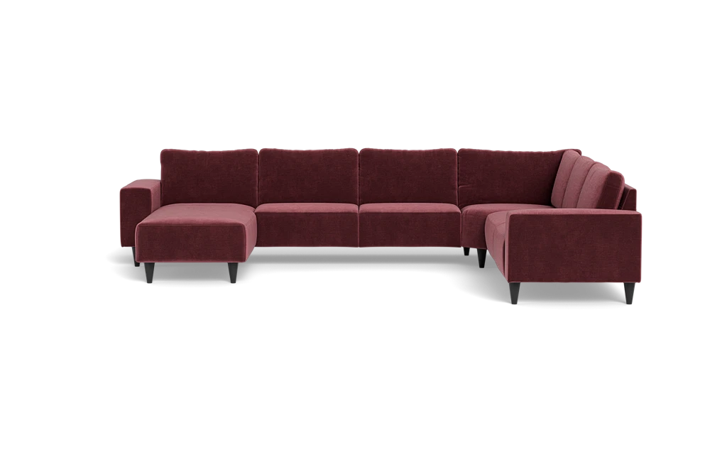 Solution 2701 hjørnesofa med chaiselong - Adore velour - Wine Red - Højrevendt