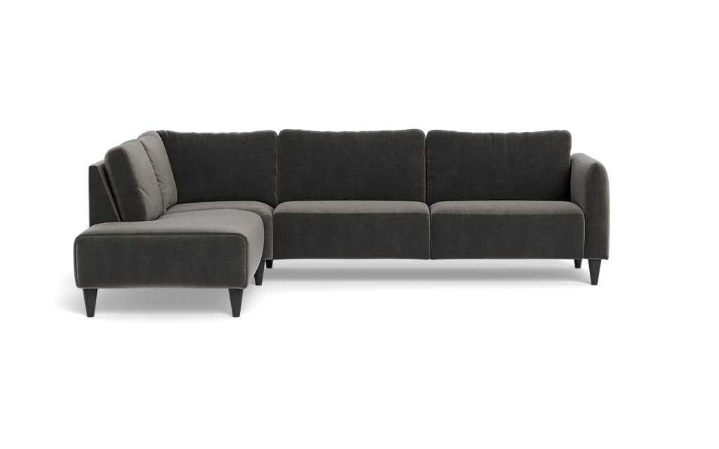 Solution 2701 sofa med open end - Adore velour - Dark Grey - Venstrevendt