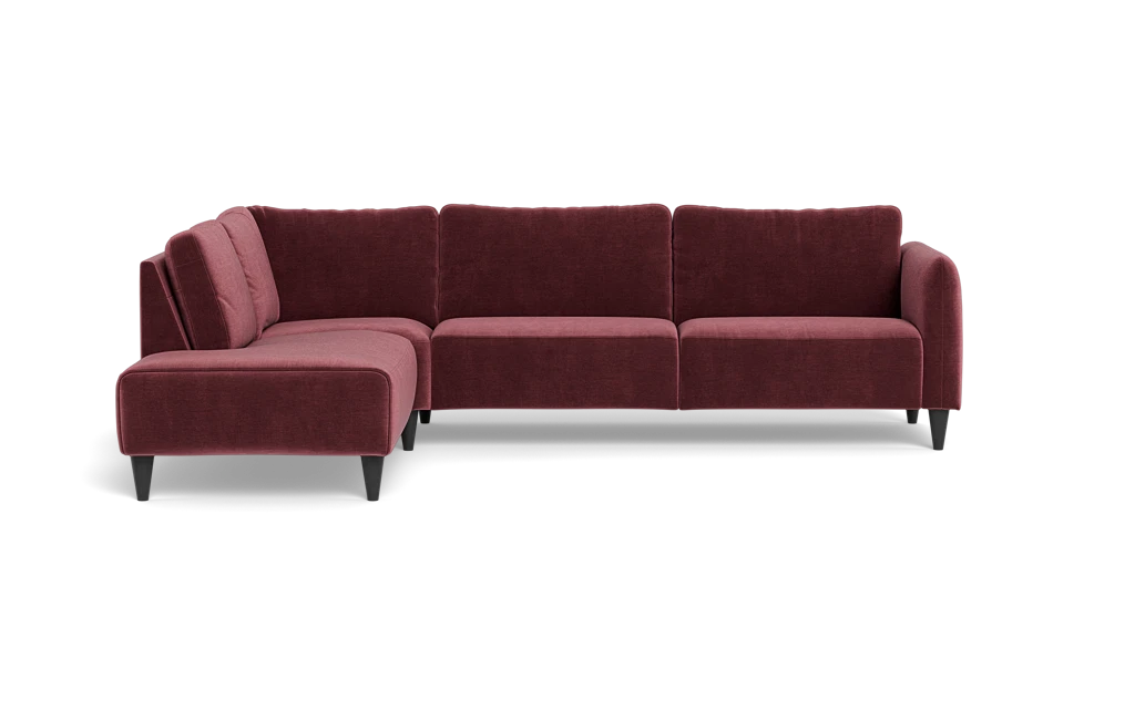 Solution 2701 sofa med open end - Adore velour - Wine Red - Venstrevendt
