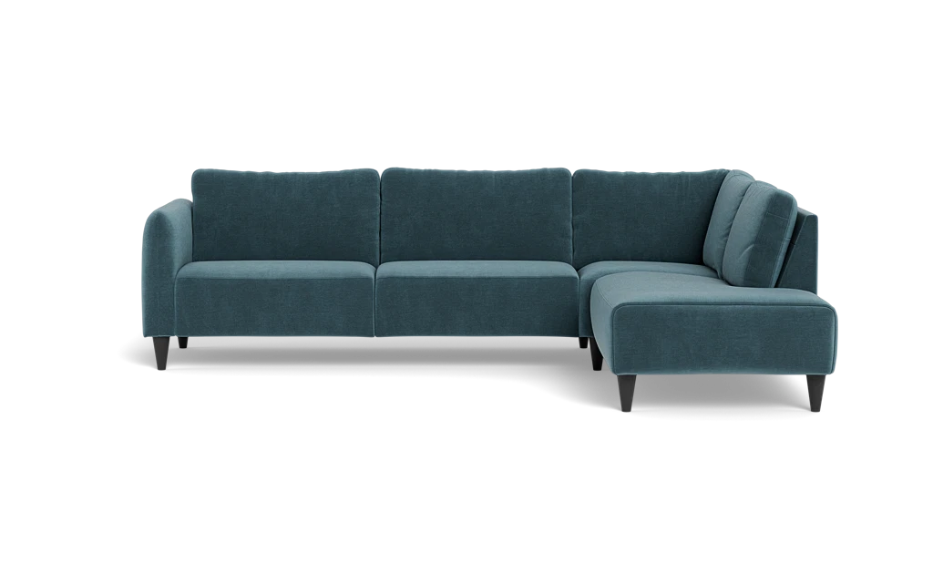 Solution 2701 sofa med open end - Adore velour - Petrol - Højrevendt