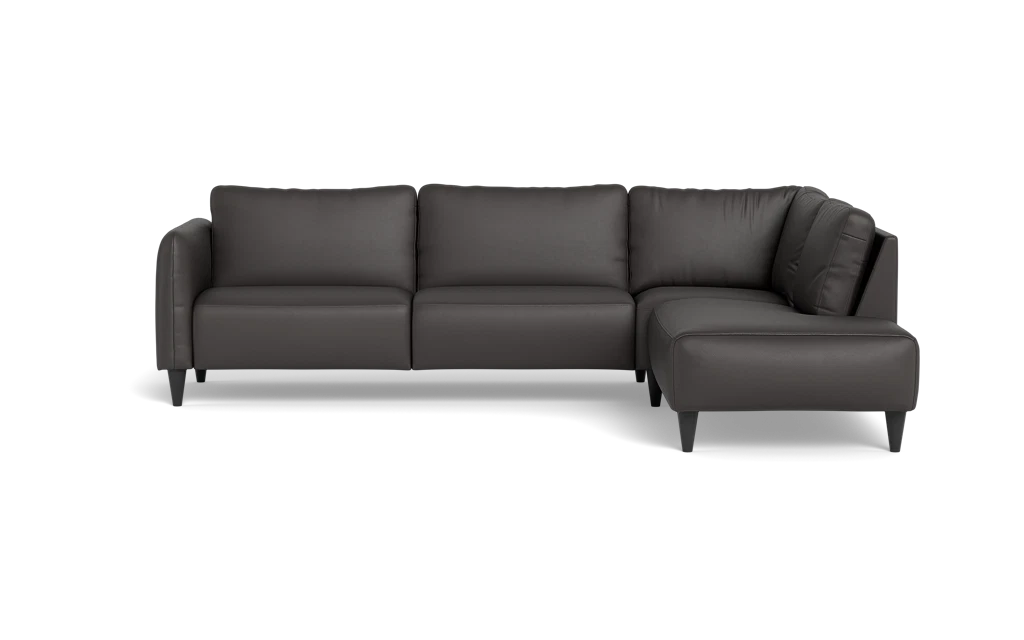 Solution 2701 sofa med open end - Soleda/spalt læder - Dark Brown - Højrevendt