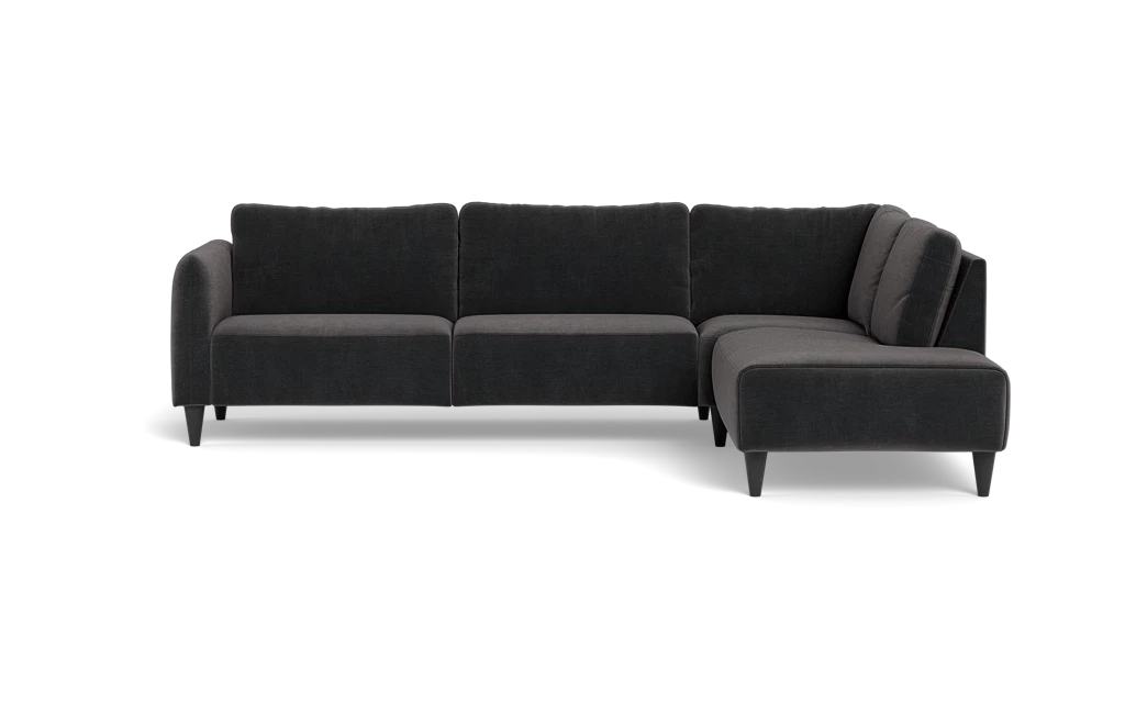 Solution 2701 sofa med open end - Adore velour - Anthracite - Højrevendt