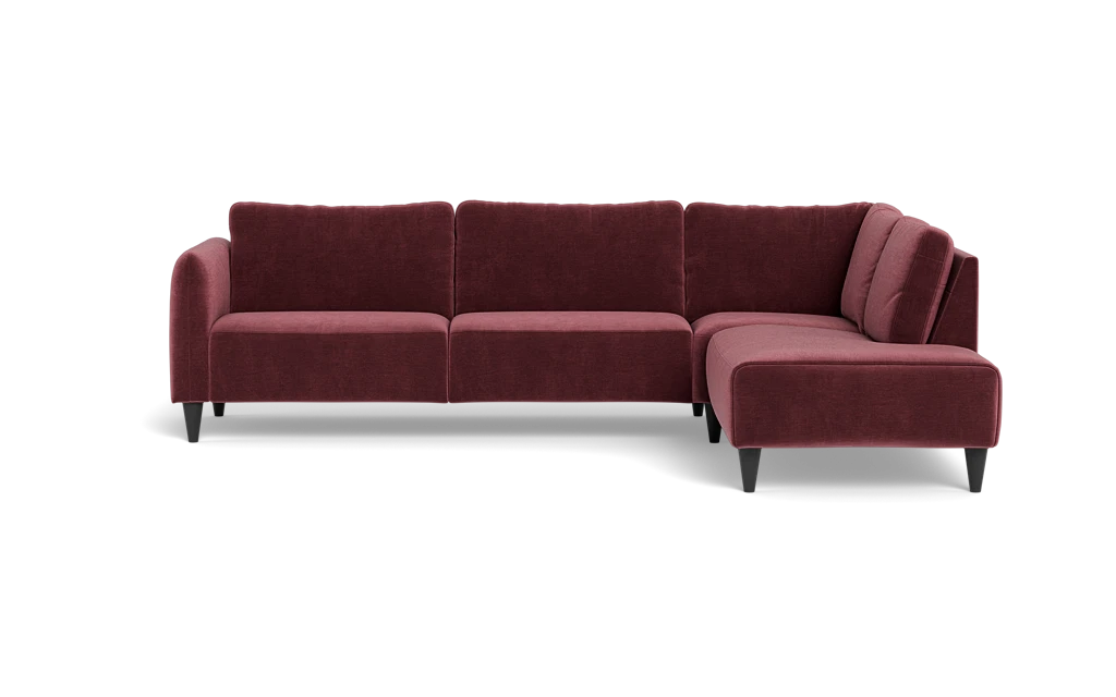 Solution 2701 sofa med open end - Adore velour - Wine Red - Højrevendt