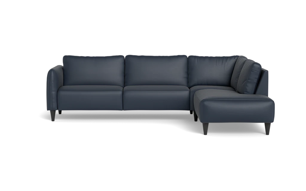 Solution 2701 sofa med open end - Semianilin/spalt læder - Blue - Højrevendt