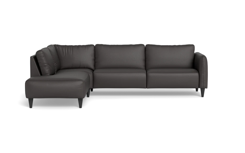 Solution 2701 sofa med open end - Soleda/spalt læder - Dark Brown - Venstrevendt