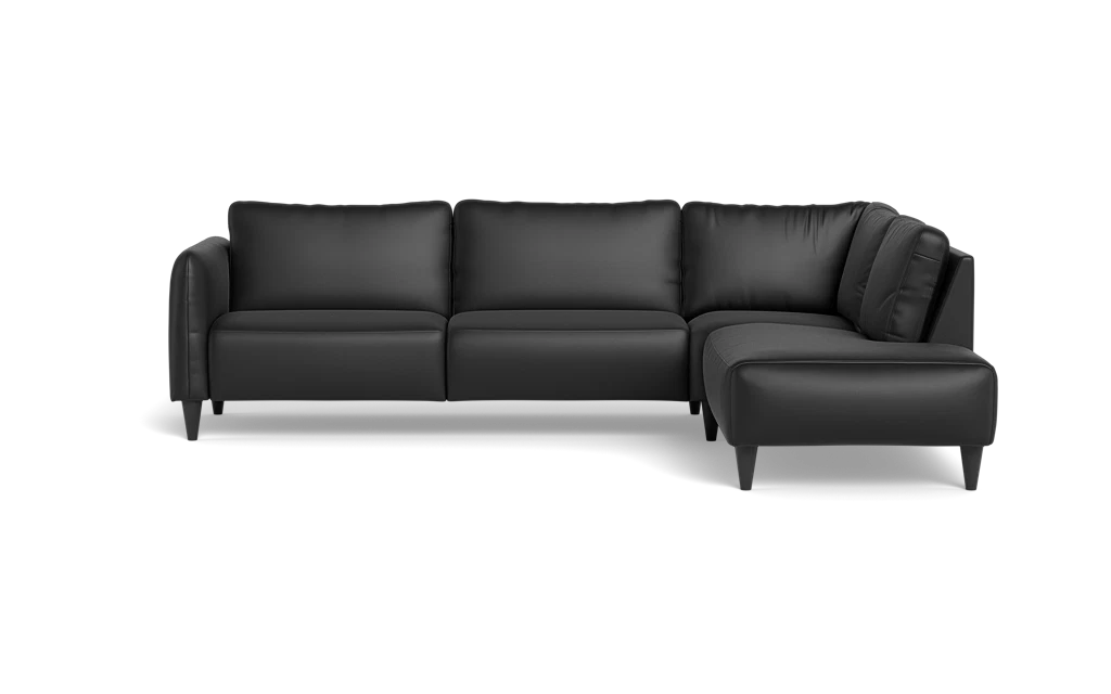 Solution 2701 sofa med open end - Anilux læder - Black - Højrevendt
